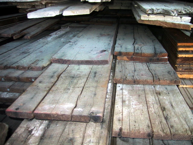 Very Old Circle Sawn Barnwood Redwood Boards