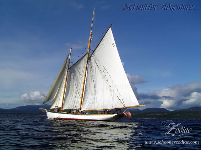 Zodiac Schooner Under Way