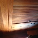 Redwood Paneling and Door