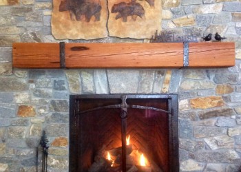 Mantle with iron brackets