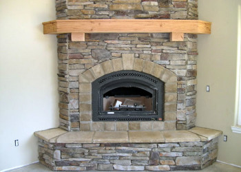 Fireplace Mantel Piece from reclaimed beam wood. Sierra Timber Framers